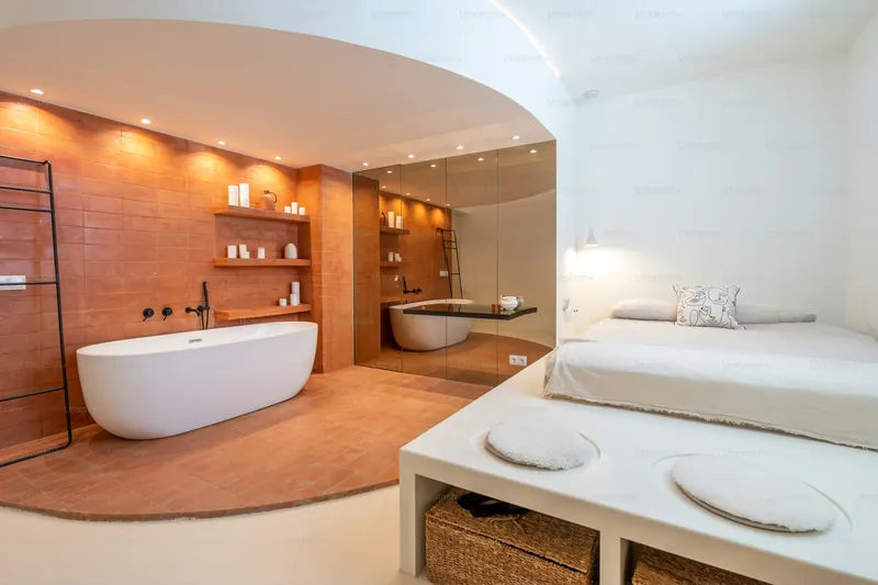 Premium spa suite with organised amenities